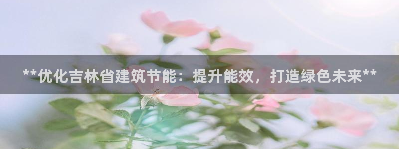 e尊国际平台：**优化吉林省建筑节能：提升能效，打造绿色未来**