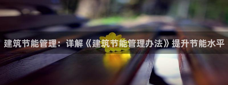 e尊国际娱乐官网地址：建筑节能管理：详解《建筑节能管理办法》提升节能水平