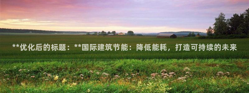 e尊国际客户端：**优化后的标题：**国际建筑节能：降低能耗，打造可持续的未来