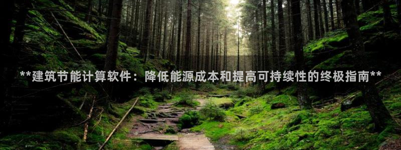 e尊国际官网app：**建筑节能计算软件：降低能源成本和提高可持续性的终极指南**