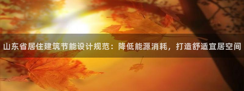 e尊国际娱乐官网地址：山东省居住建筑节能设计规范：降低能源消耗，打造舒适宜居空间