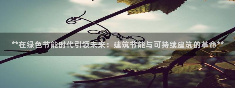尊亿游戏国际官网：**在绿色节能时代引领未来：建筑节能与可持续建筑的革命**