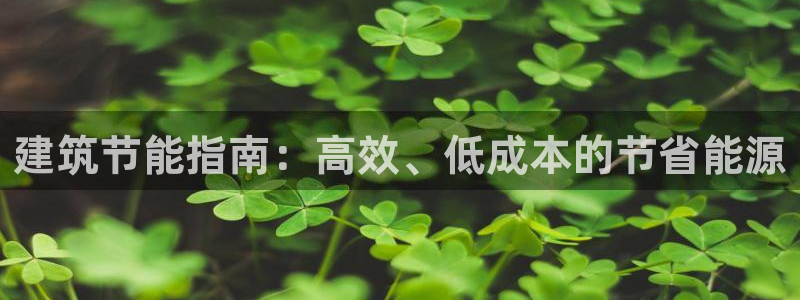 e尊国际官方网站：建筑节能指南：高效、低成本的节省能源