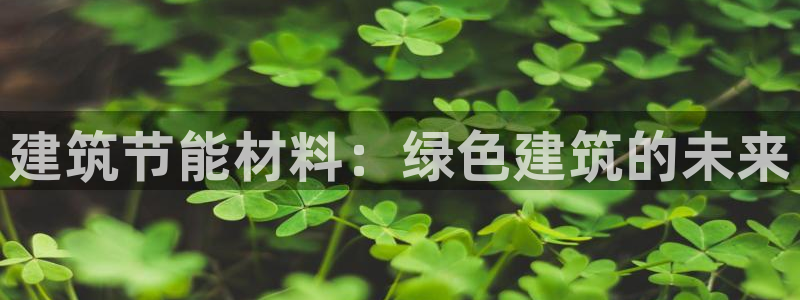 e尊国际官方网站：建筑节能材料：绿色建筑的未来