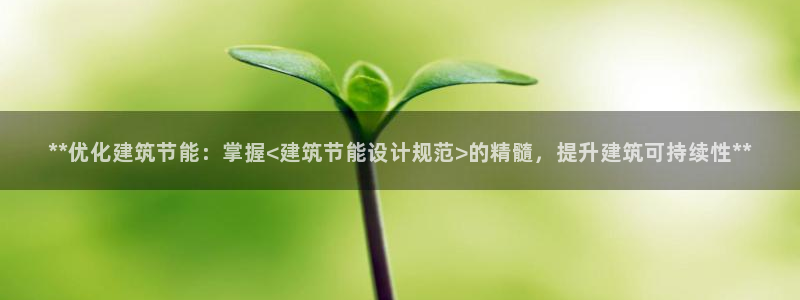 e尊国际7779：**优化建筑节能：掌握<建筑节能设计规范>的精髓，提升建筑可持续性**