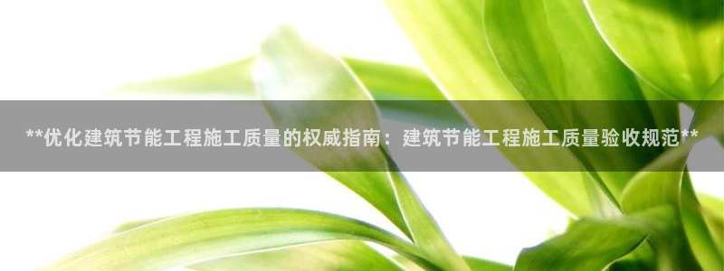 e尊国际地址：**优化建筑节能工程施工质量的权威指南：建筑节能工程施工质量验收规范**