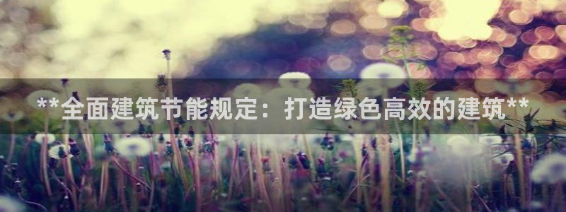 e尊电竞：**全面建筑节能规定：打造绿色高效的建筑**